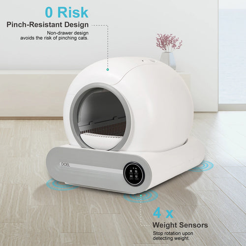 LitterLux Self-Cleaning Smart Litter Box | 65L, App Control, Odor Control